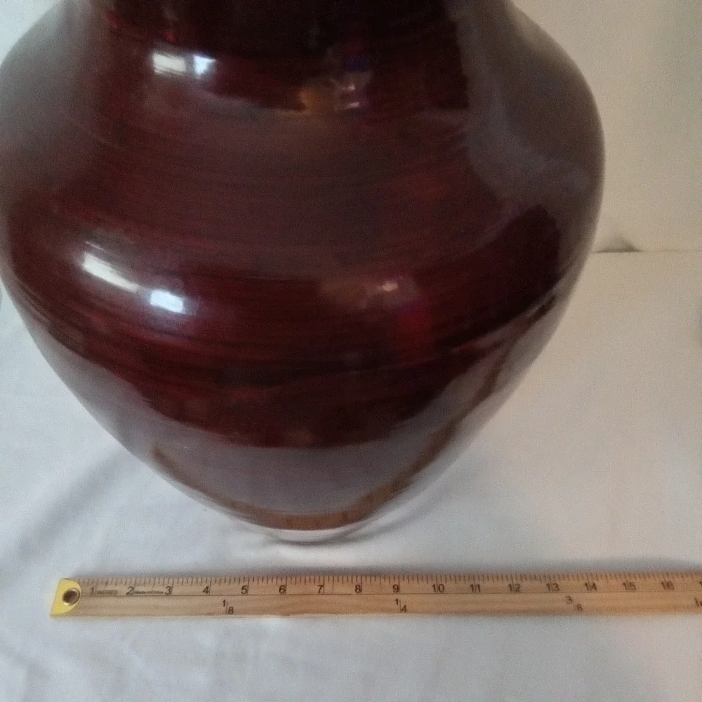 Target Bamboo Floor Vase Burgundy Red Lacquered Gloss Large 18 inch ID67412-0013